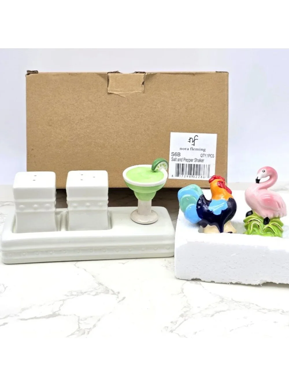 Nora Fleming PEARL DOT Salt & Pepper Shaker Set with Tray and 3 Minis S6B NEW